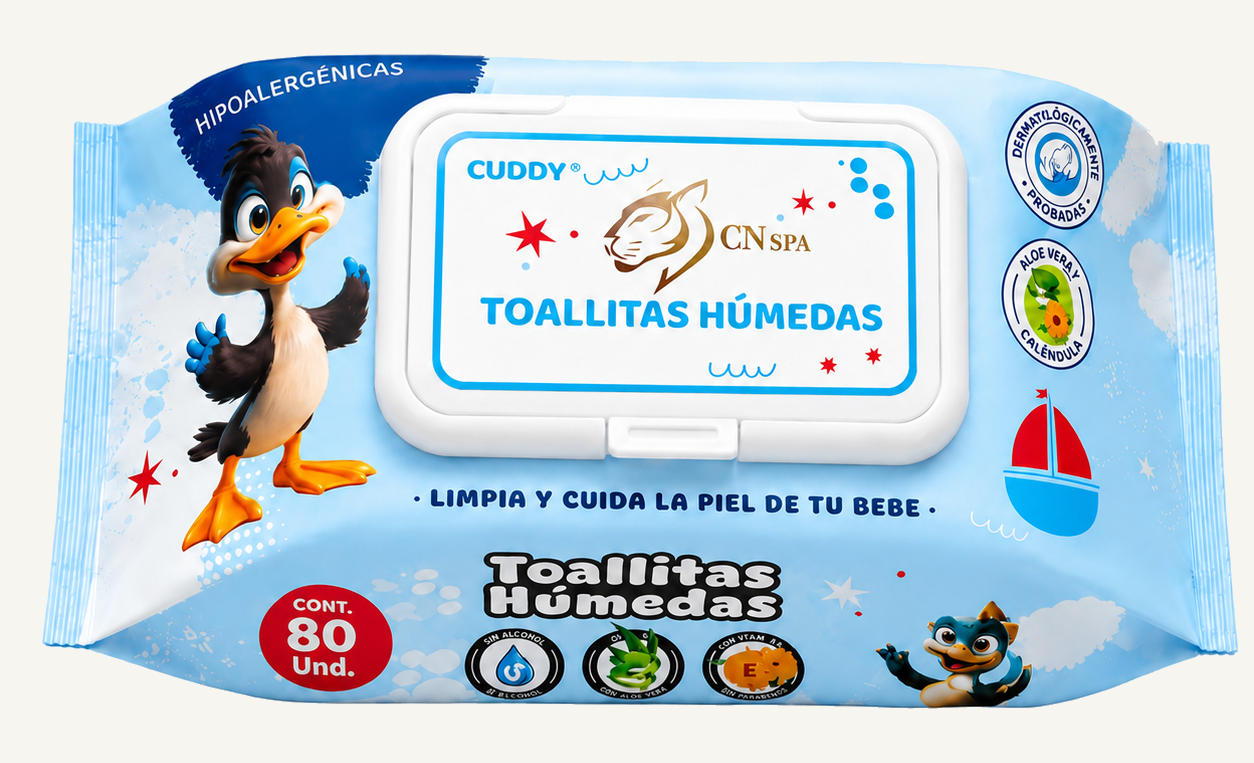 CUDDY 80 count wet wipes in the blue duck packaging design
